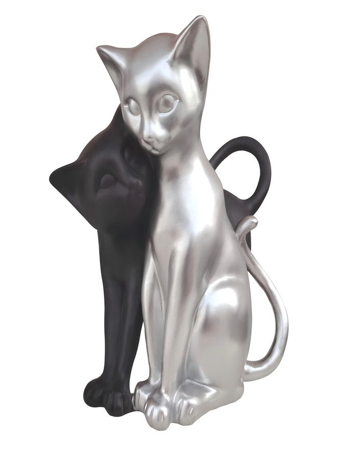 JOOMBE Black and Silver Cat Statue, Couple Sculpture Decor, Creative Art Multi-Color Cat Sculpture, Modern and Simple Home Living Room Decoration, Valentine's Day Gift for Women - Image 1